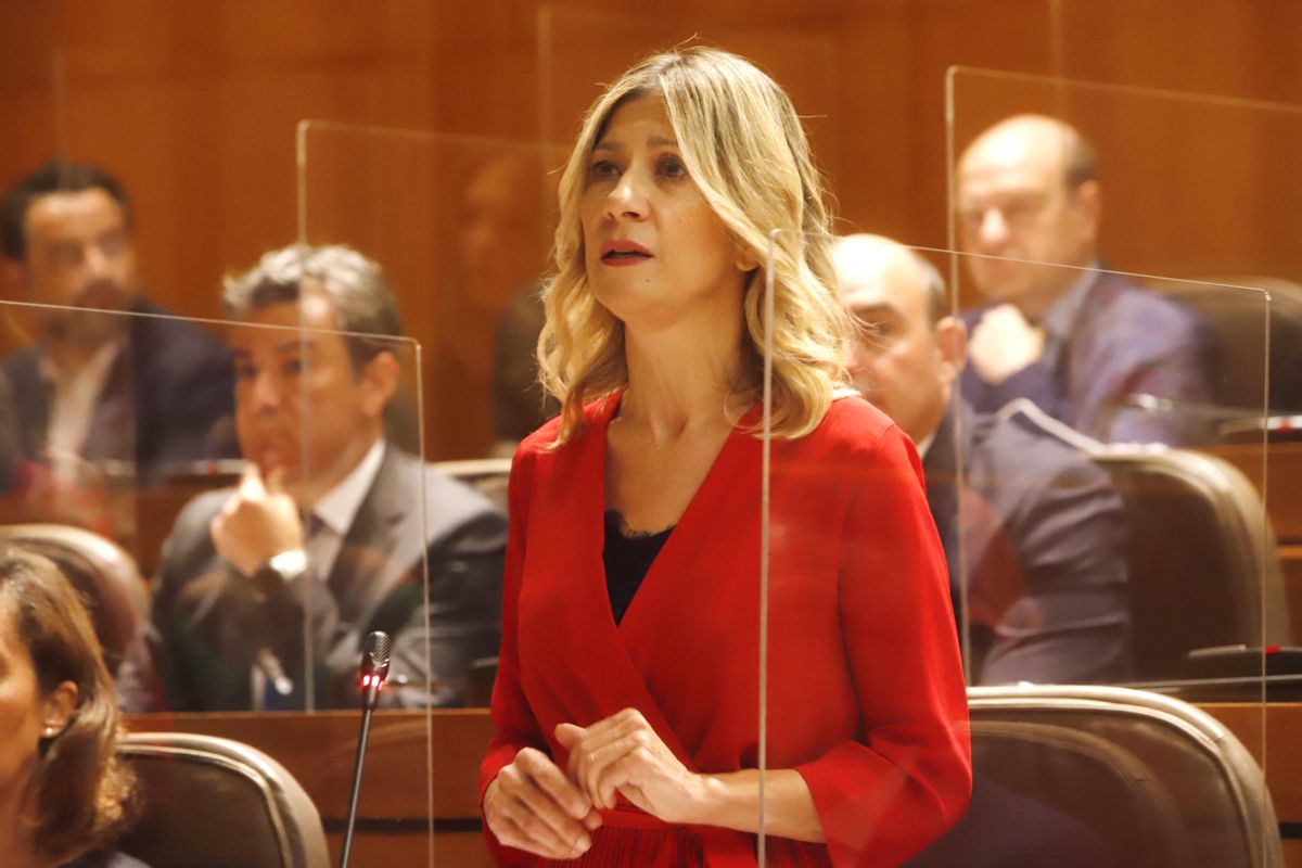 Mar Vaquero, portavoz parlamentaria del PP, interviene en el primer pleno tras el verano.