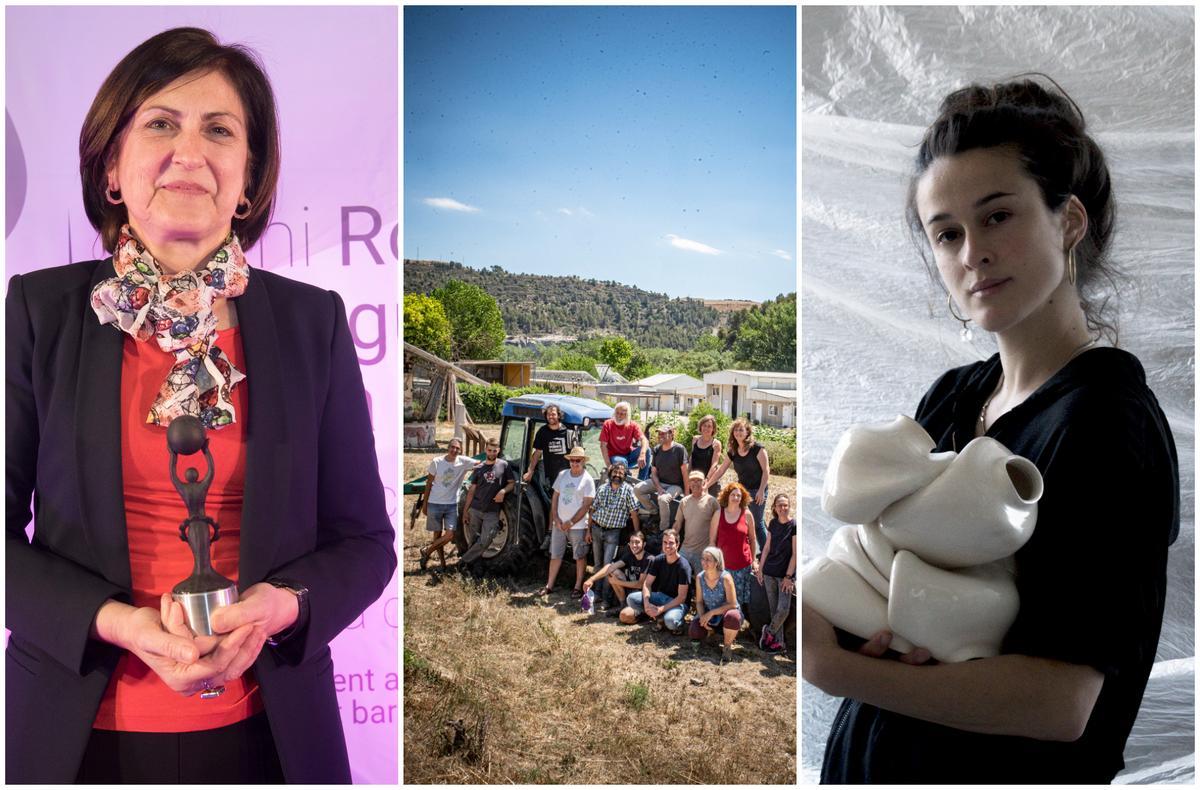 La física manresana Maria Roser Valentí Vall, el parc agrari de Manresa i la ceramista Anna Benet en tres imatges d'arxiu