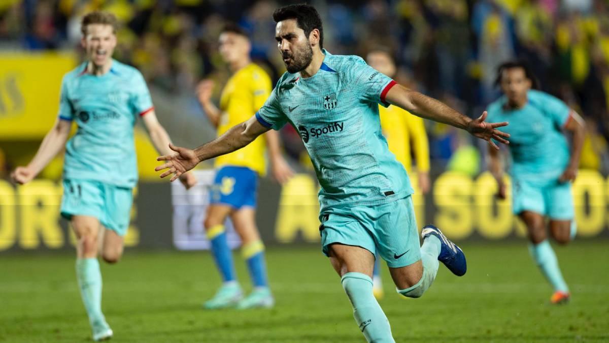Gündogan celebra su gol victorioso en Las Palmas