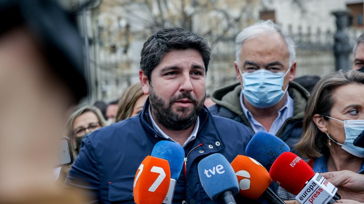 López Miras, durante la marcha del campo ‘20M’ en Madrid.