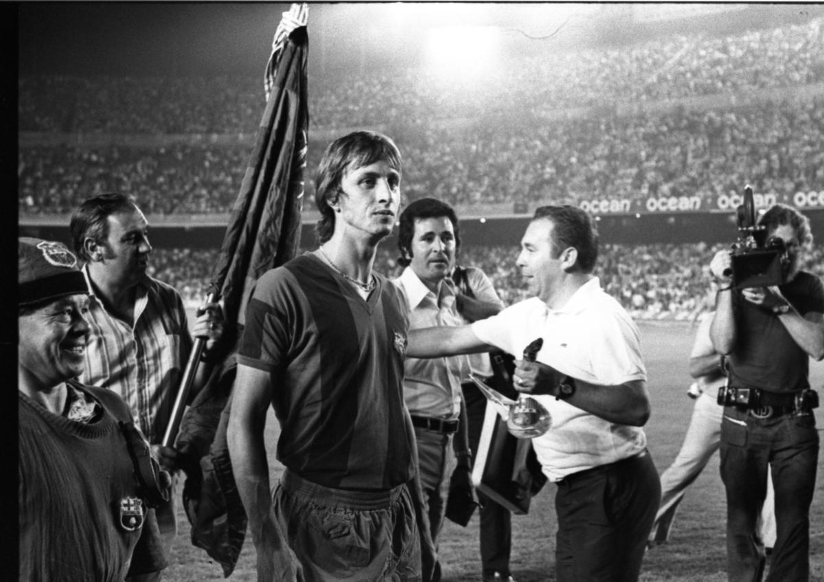 Johan Cruyff, en su debut con el Barça.