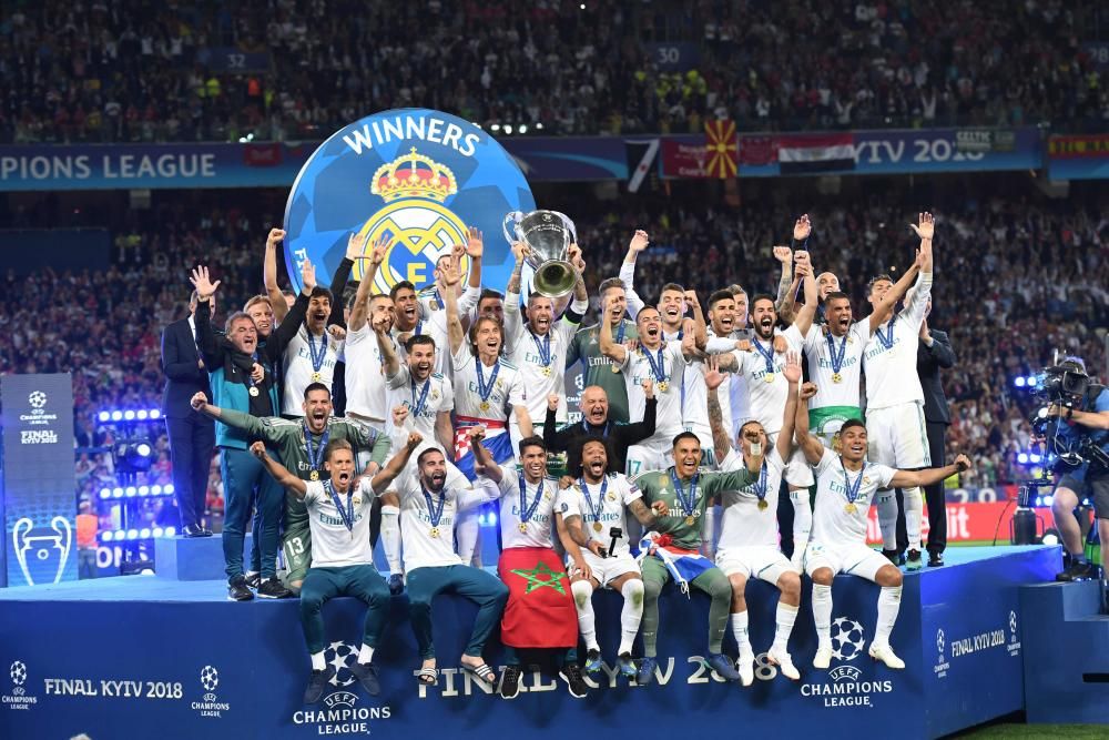 La celebración del Real Madrid tras ganar su decimotercera Copa de Europa en Kiev