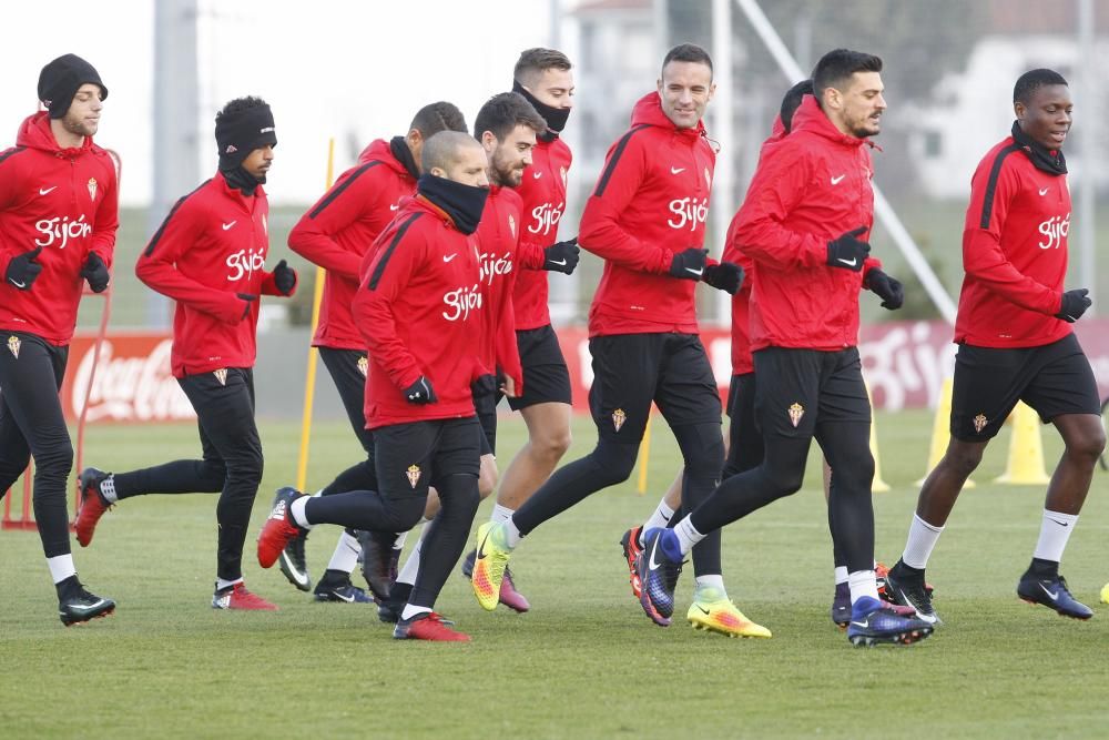 Entrenamiento del Sporting.