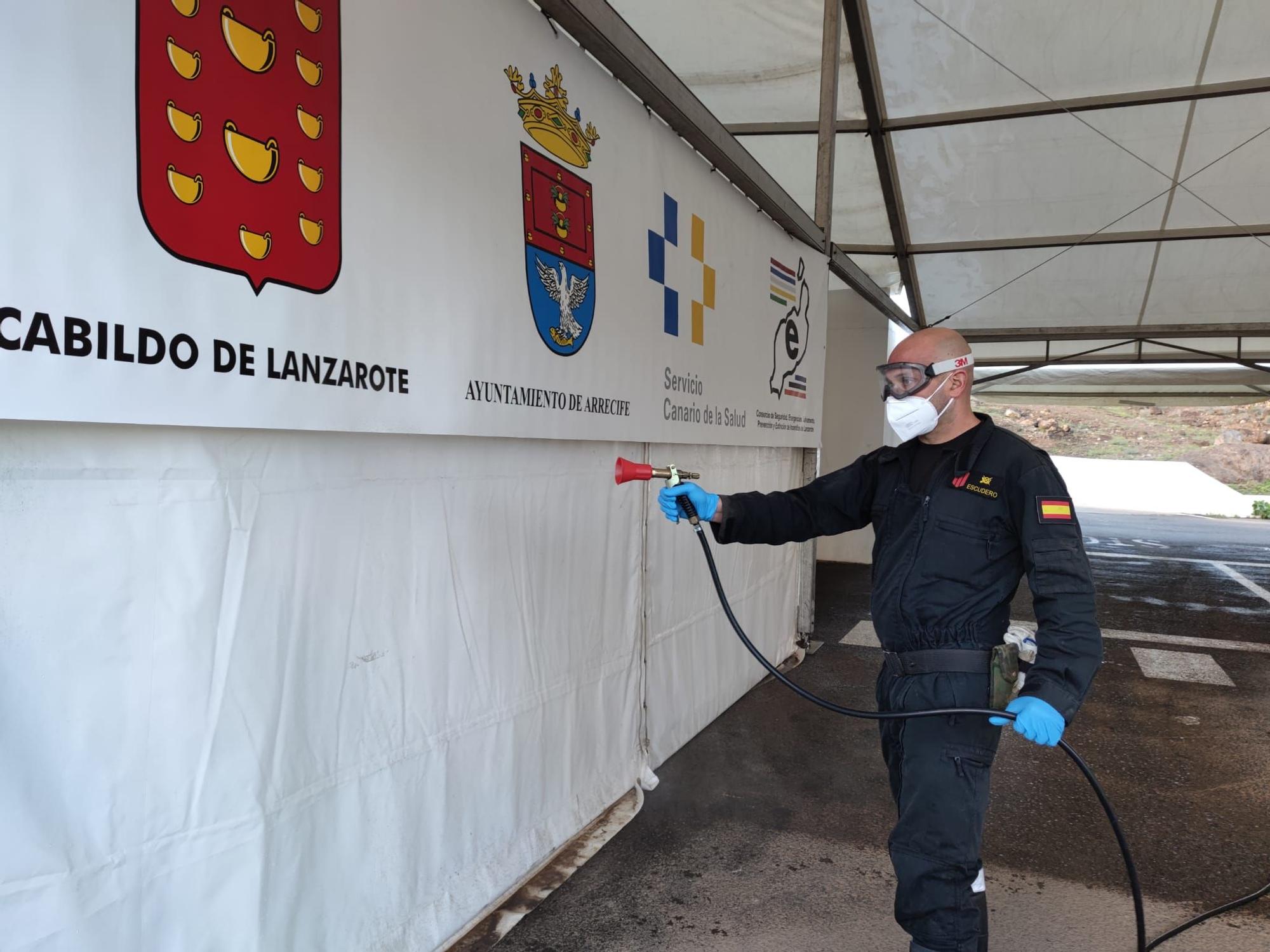 La UME vuelve a intervenir en Lanzarote ante el avance del coronavirus