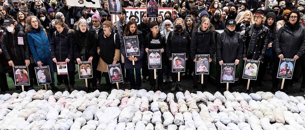 Una protesta en Nueva York contra los bombardeos de Israel en Gaza.