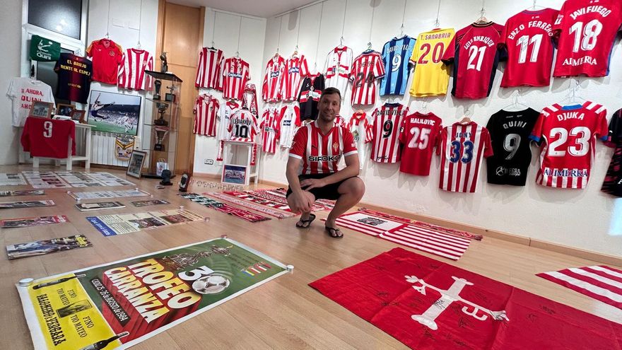 El asturiano que tiene un museo del Sporting, incluidas 72 camisetas: &quot;La de Adidas de 1986 es mi joya de la corona, aunque me falta una...&quot;