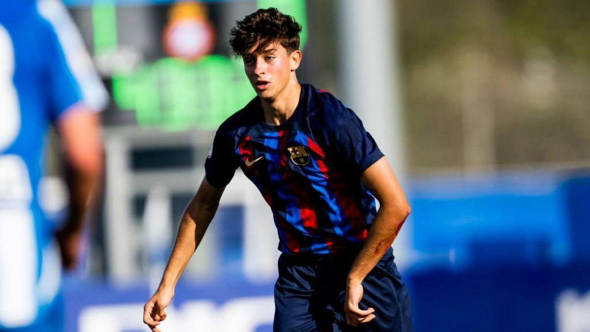 Alexis Olmedo, jugador del Juvenil B del Barça