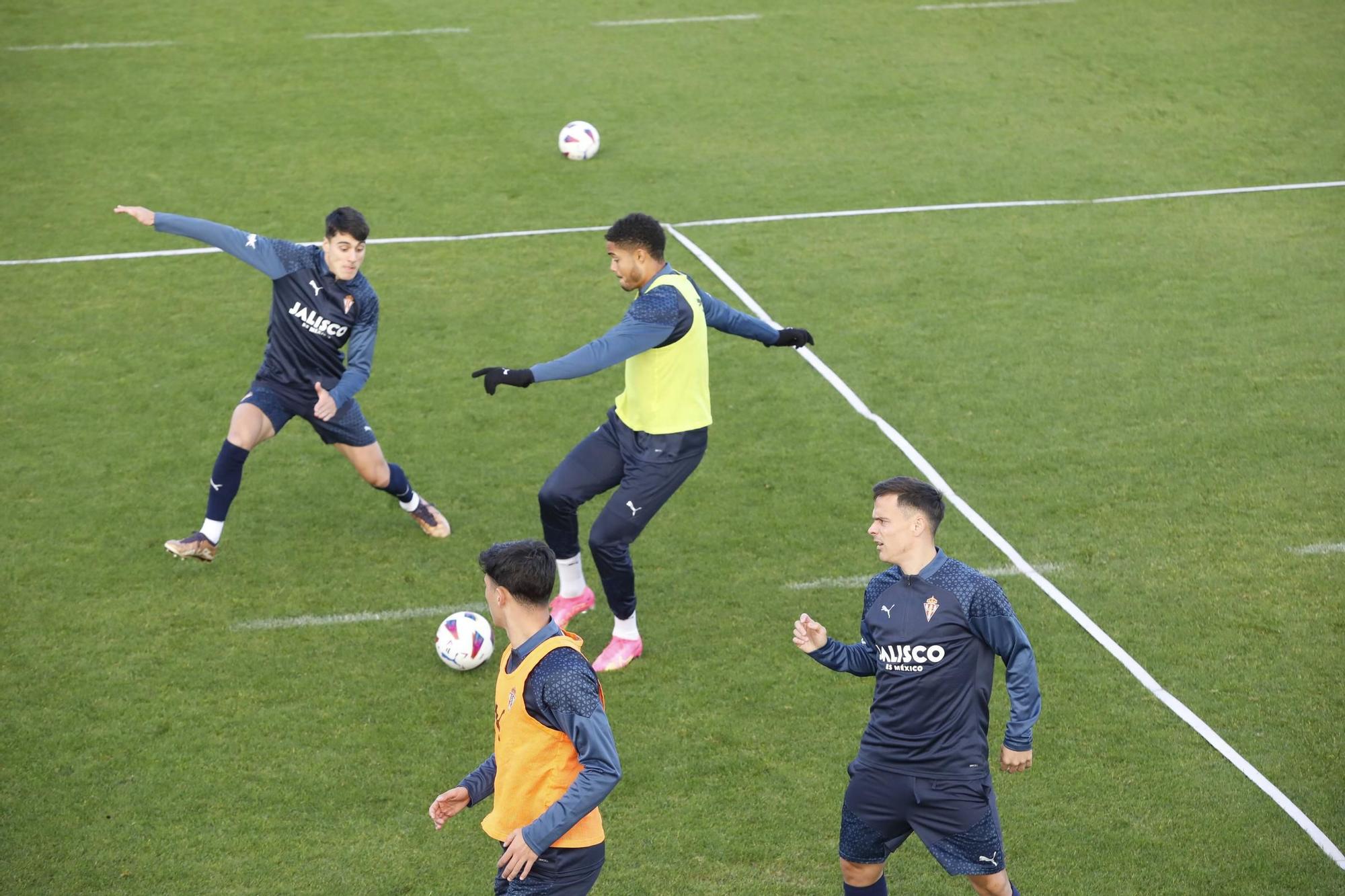 El Sporting vuelve a entrenar después de la victoria en Villareal (en imágenes)