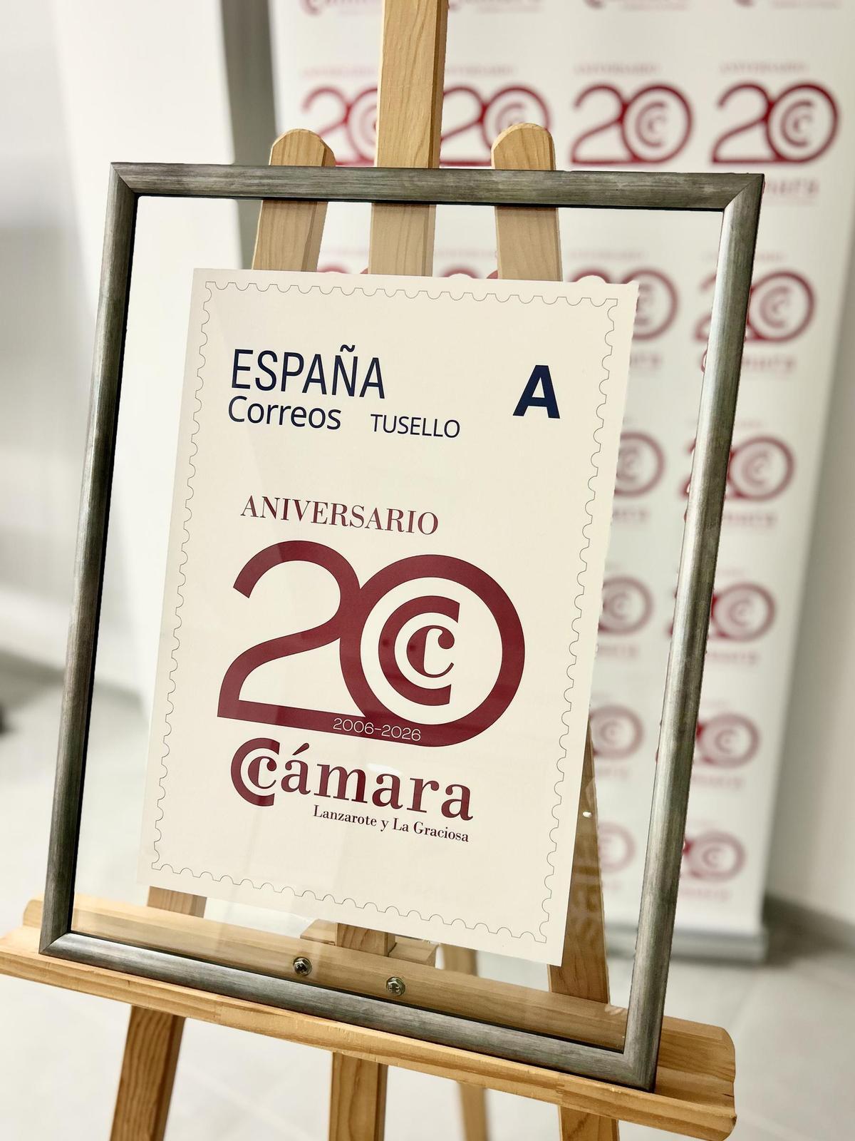 Sello de Correos por los 20 años de la Cámara de Comercio de Lanzarote y La Graciosa
