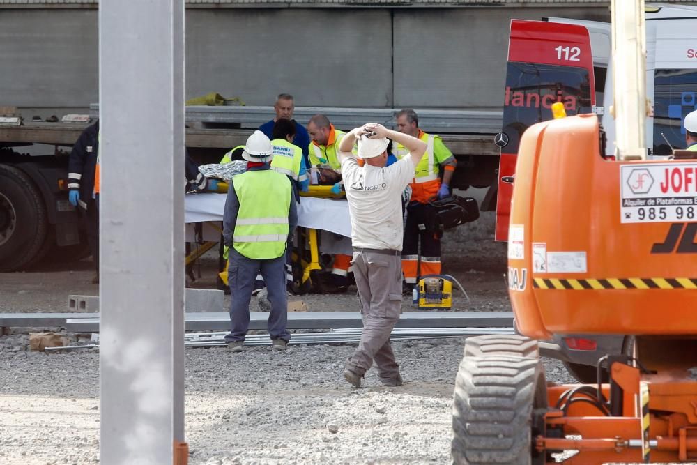 Un muerto y un herido grave en unas obras del parque empresarial de la ría de Avilés