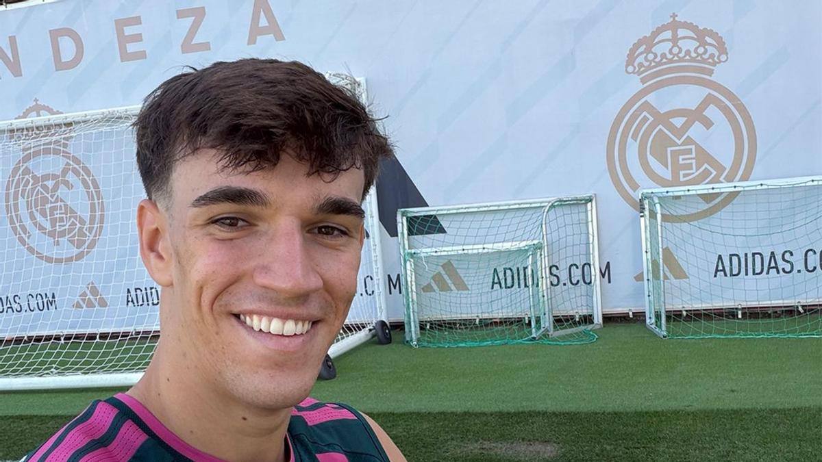 Carlos Espí, en su primer entrenamiento con el Real Madrid