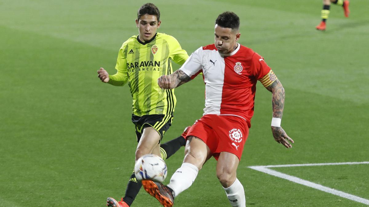 Aday Benítez en un partit de Lliga a Montilivi.