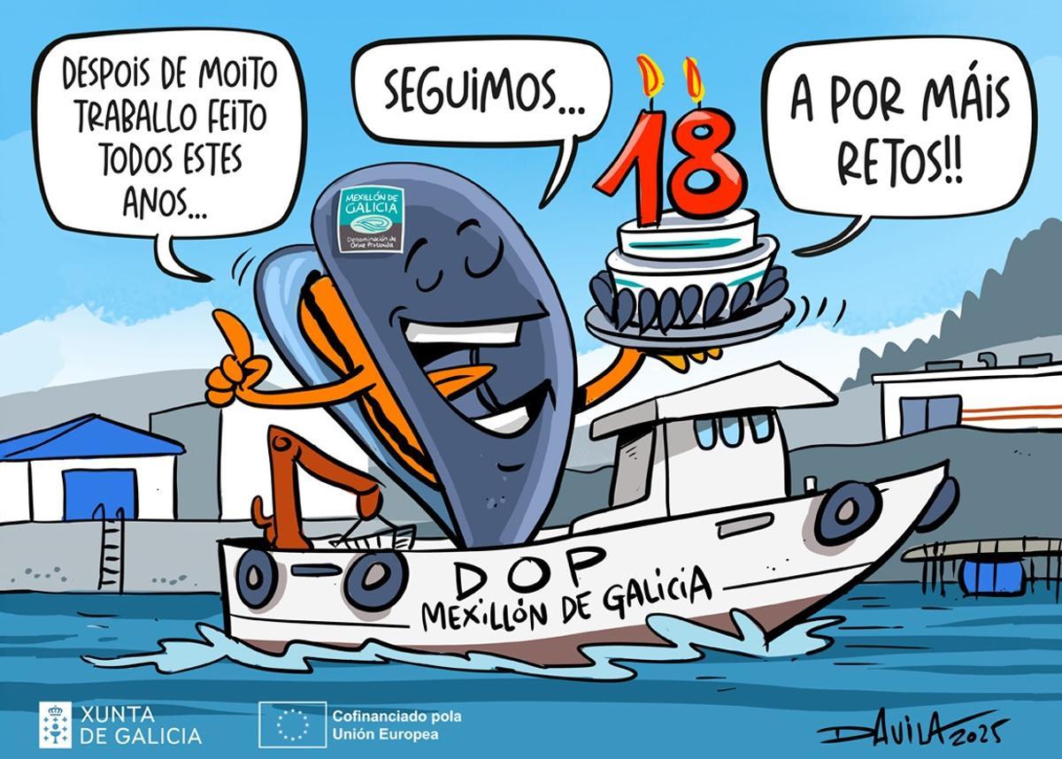 Una viñeta empleada por la DOP para festejar su cumpleaños.