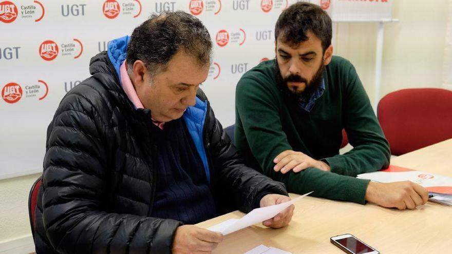 Representantes sindicales, en rueda de prensa.