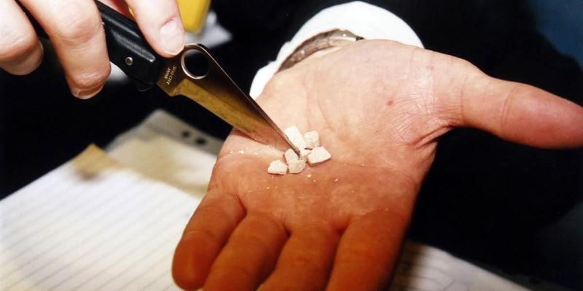 Una muestra de terrones de fentanilo incautado en Estados Unidos.