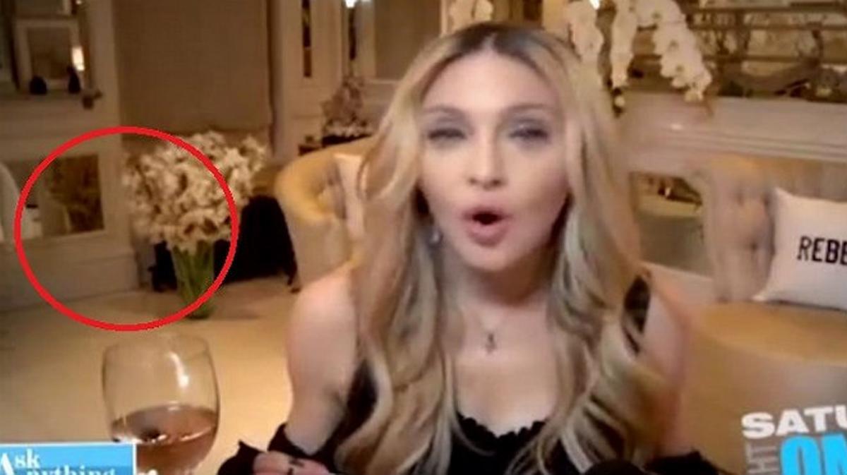 La diva Madonna responia a les preguntes dels seus fans en un videoxat ’on line’ quan una rata va passar pel mig de la seva habitació.