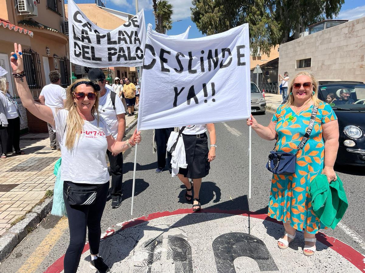 Manifestación en el barrio de El Palo.