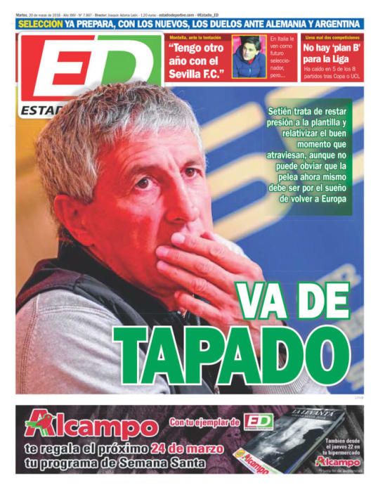 Portadas deportivas del martes 20 de marzo