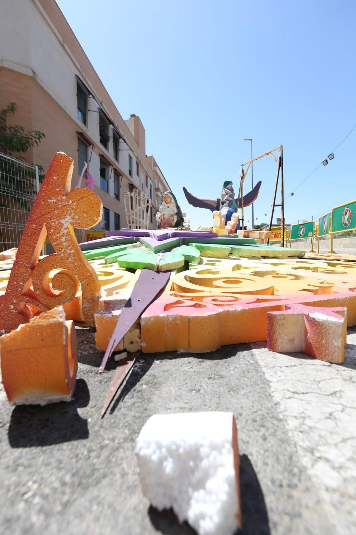 Daños de la lluvia en la pintura de La Ceràmica y destrozos en La Marina y Sant Agustí