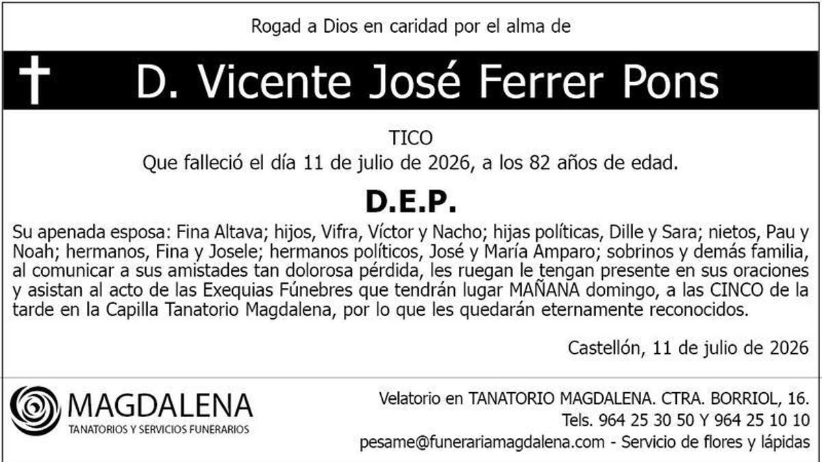 D. Vicente José Ferrer Pons