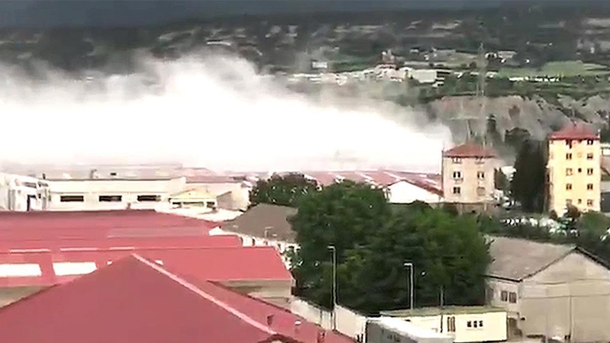 Incendio en una fábrica de productos del cloro en Sabiñánigo