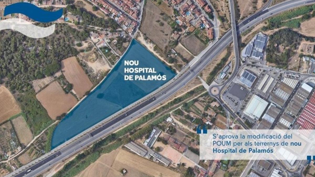 Els terrenys on es construirà el nou hospital de Palamós.