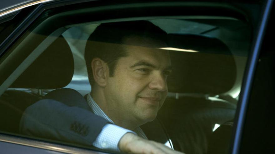 Tsipras, a su salida de las negociaciones.