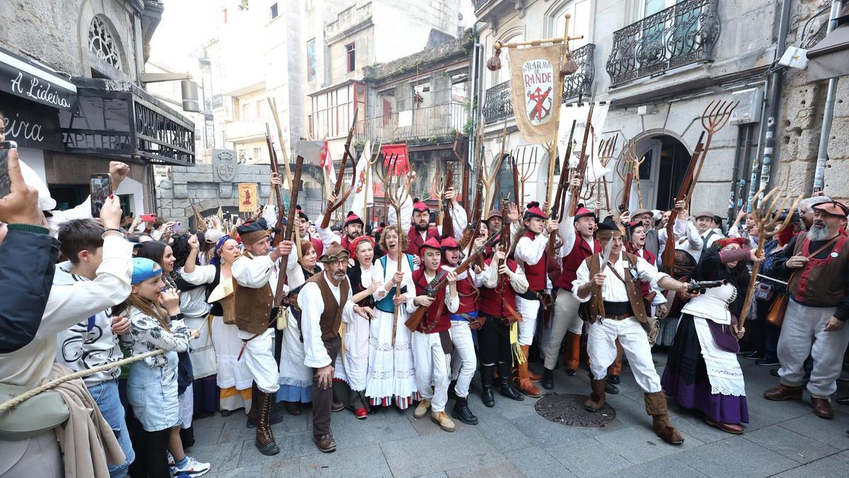 Recreación del alzamiento del pueblo de Vigo contra el invasor francés.