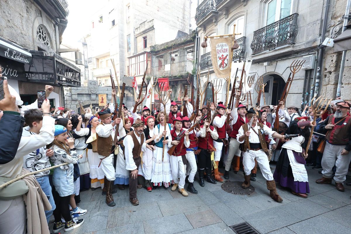 Recreación del alzamiento del pueblo de Vigo contra el invasor francés.