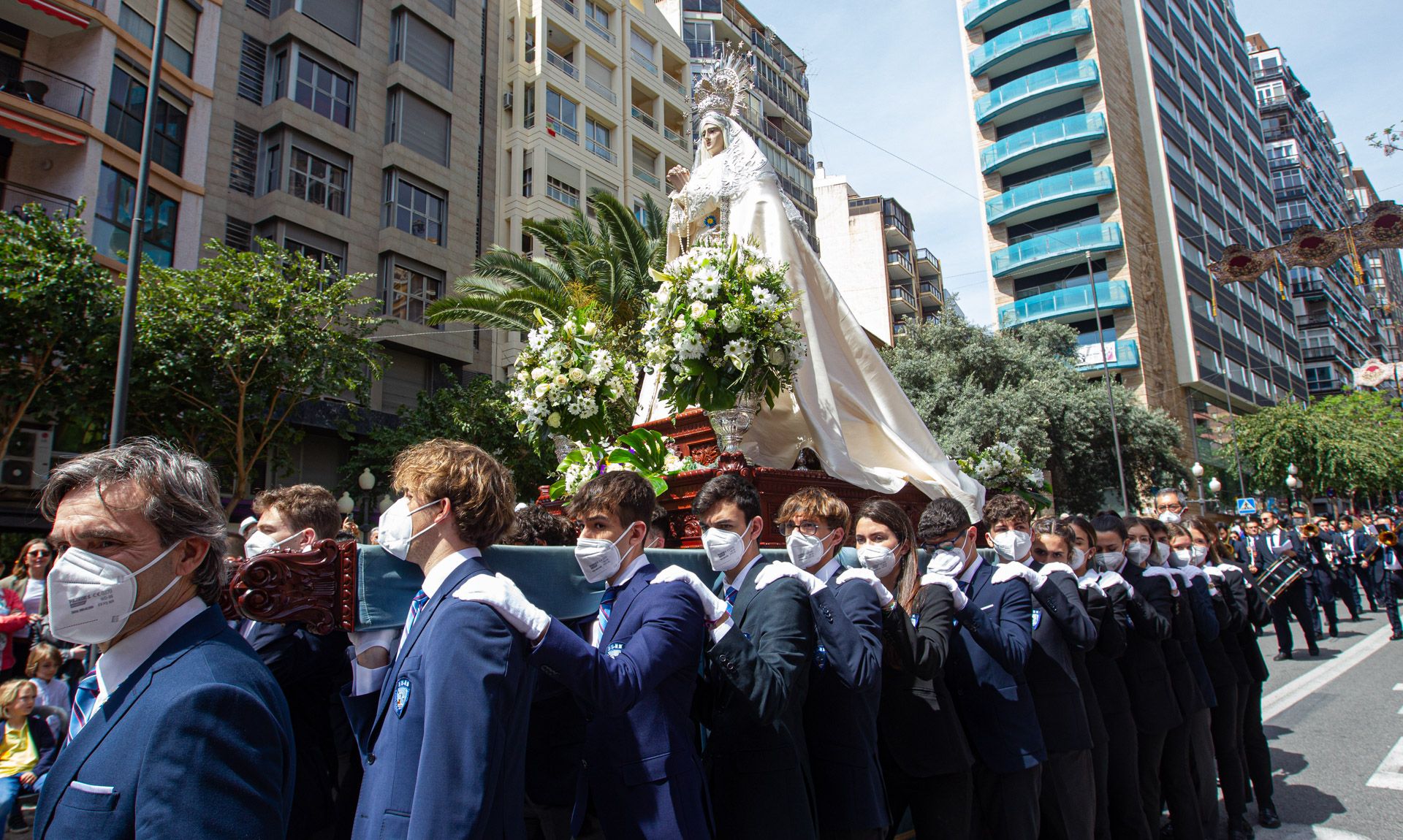 Jesús Triunfante, Oración en el huerto y La Verónica procesional en la mañana del Domingo de Ramos