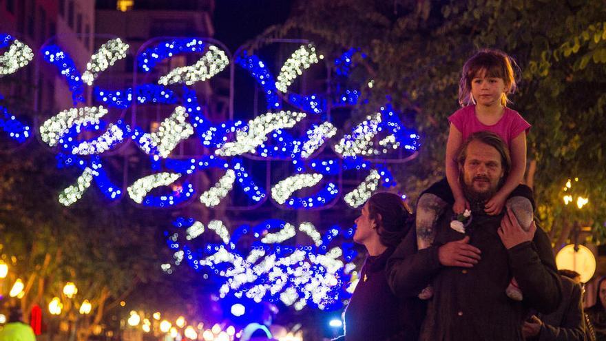 Encendido de las luces de Navidad el pasado año en Alicante