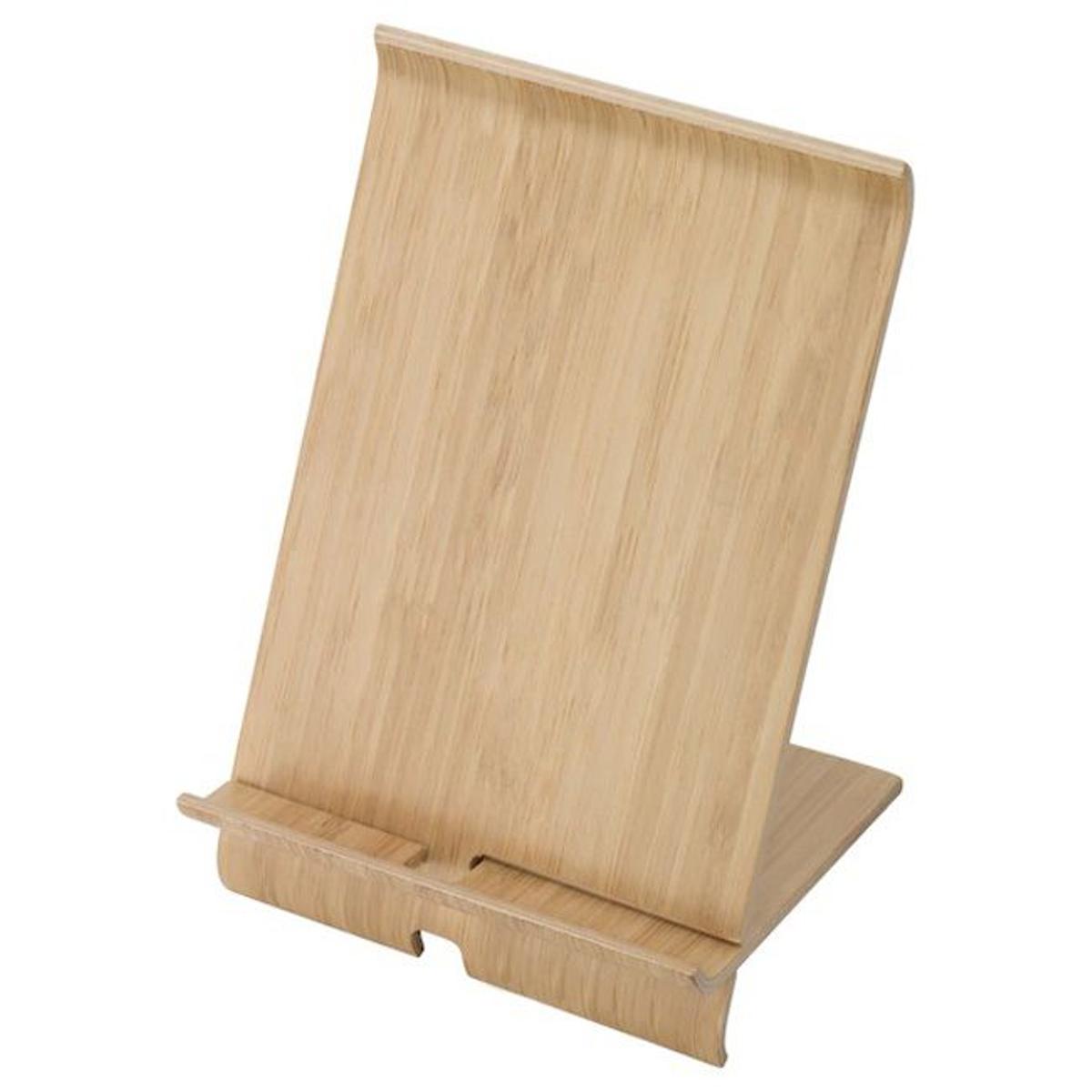 Soporte para móviles de chapa de bambú, de Ikea