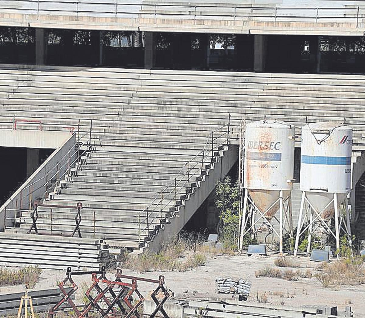 Una imagen reciente del interior de las obras del nuevo estadio de Mestalla