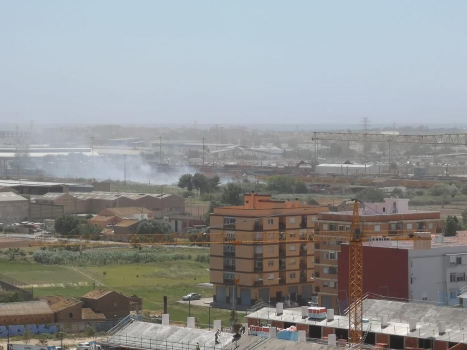 Incendio junto a la estación de Fuente de San Luís