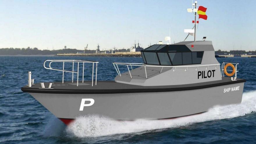 El prototipo de la lancha que se construirá en Cambados para la base naval militar de Rota (Cádiz). |   //  FDV