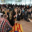 La protesta convocada por Tsunami Democrátic para bloquear el aeropuerto de El Prat en 2019.