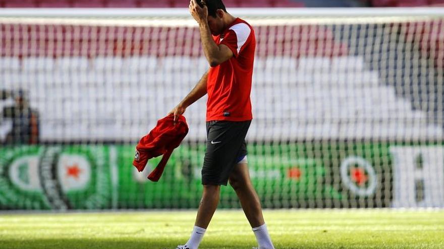 Diego Costa, durante el entrenamiento previo a la final de la Liga de Campeones.