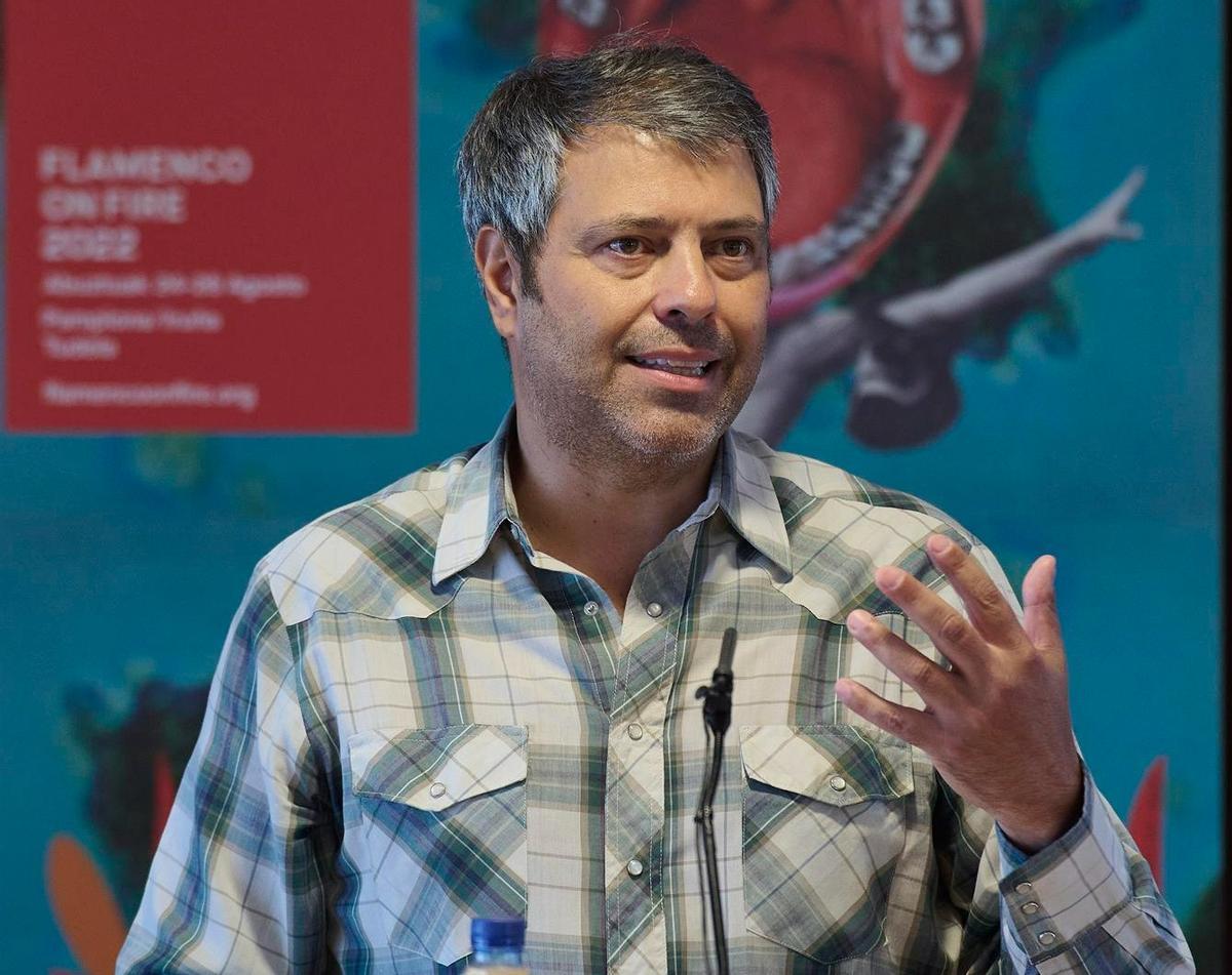 Arturo Fernández, director del festival de flamenco de Navarra Flamenco on Fire, durante la presentación de la edición de 2022 el pasado mes de julio.