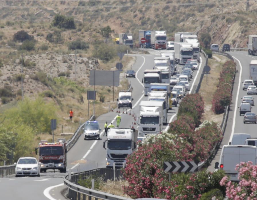 El incidente se ha producido entre Petrer y Novelda, en sentido Alicante-Madrid - El vehículo transportaba vísceras de animales