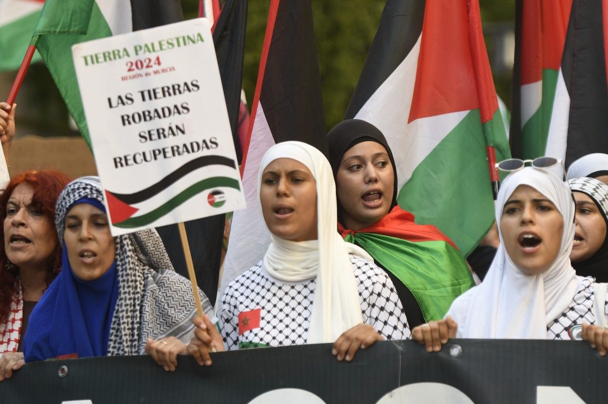 La manifestación de Murcia a favor de Gaza, en imágenes