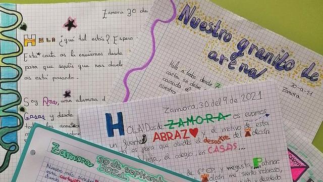 Algunas de las cartas que han escrito los alumnos del colegio Santísima Trinidad-Amor de Dios.