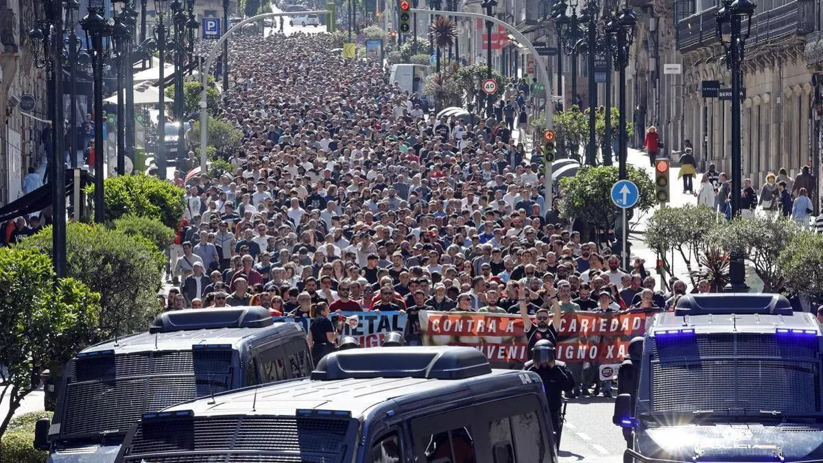 El metal de Pontevedra paraliza la actividad en astilleros, auxiliares y otras actividades del sector en el primer pulso a las patronales por el nuevo convenio