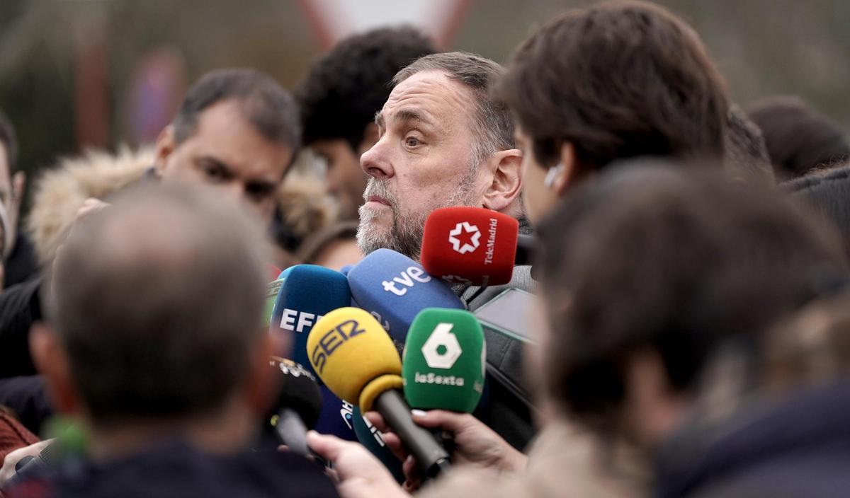 El líder de ERC, Oriol Junqueras, el jueves pasado explicando el acuerdo alcanzado sobre financiación.