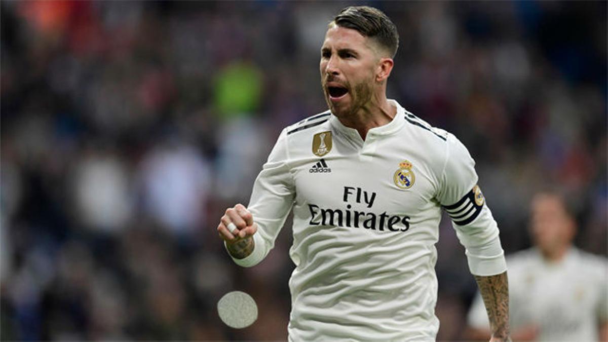 Ramos celebró con rabia el gol ante el Valladolid