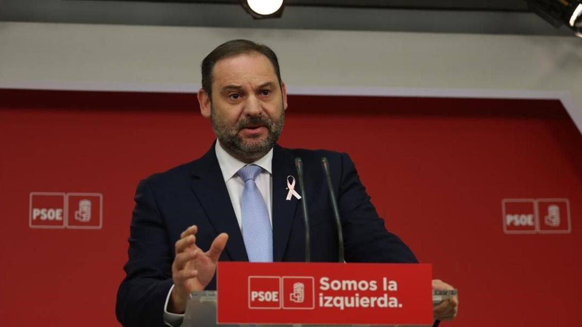 El secretario de Organización del PSOE, José Luis Ábalos, este jueves en la sede del partido.