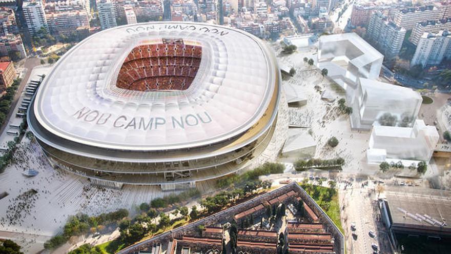 Vistaaèria del nou Camp Nou.