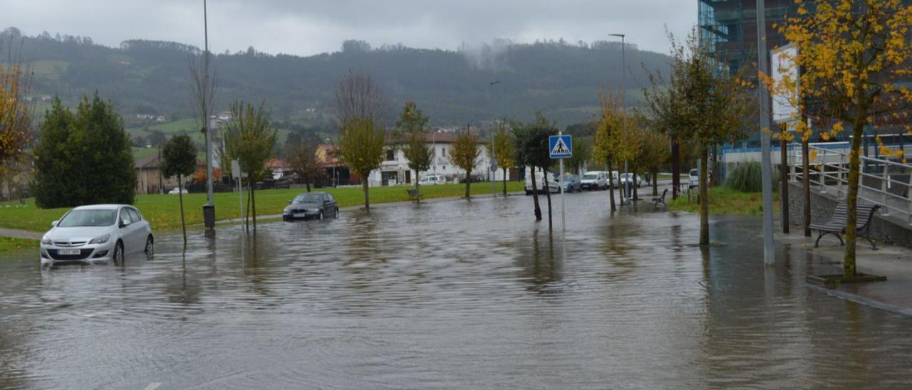 Una inundación registrada en Villaviciosa el pasado otoño.