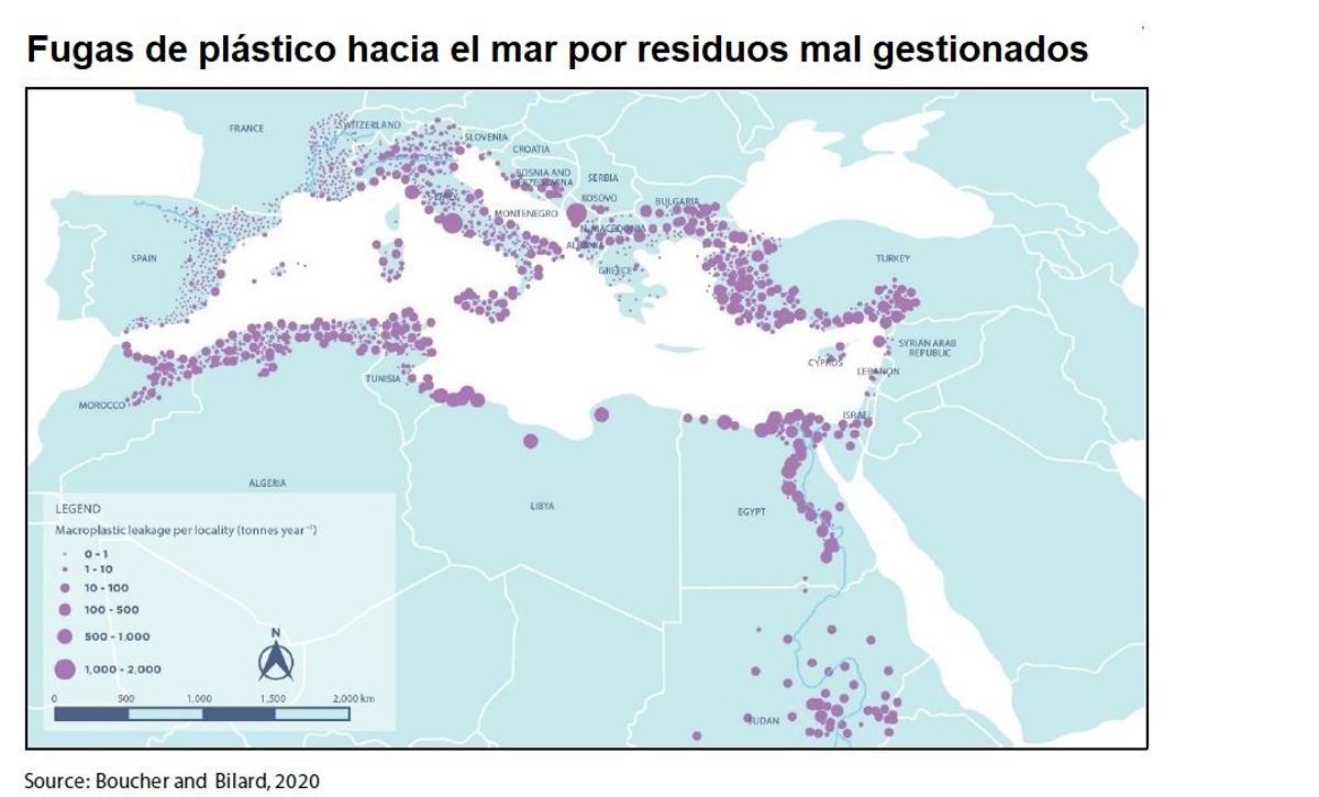 Fugas de residuos plásticos al mar