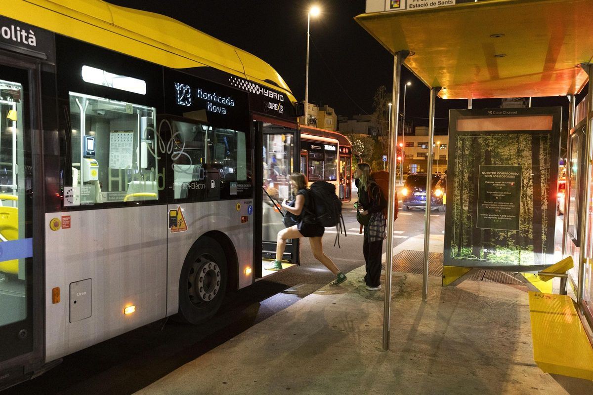 Un autobús nocturno (Nitbus) de Barcelona.