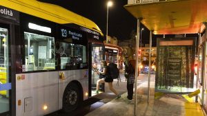 Un autobús nocturno (Nitbus) de Barcelona.